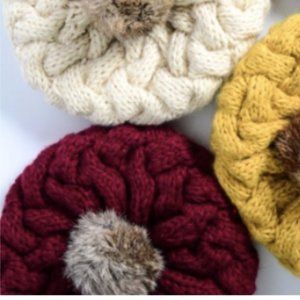 Beautifully Knit Red Beret (Maroon Red Only)